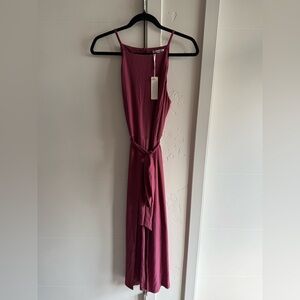 LULUS Caroline Washed Magenta High-Low Midi Dress